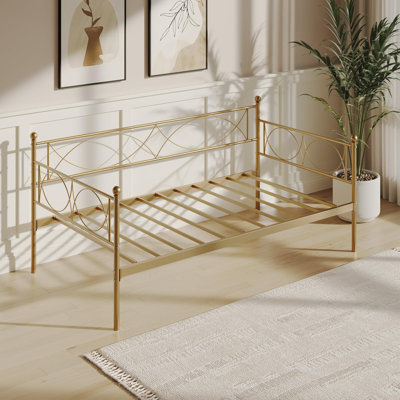 Twin daybed with Trundle, Metal Twin Daybed, Day Bed Sofa Bed Frame with Steel Slat Support, Multifunctional Daybed Frame by Ebern Designs