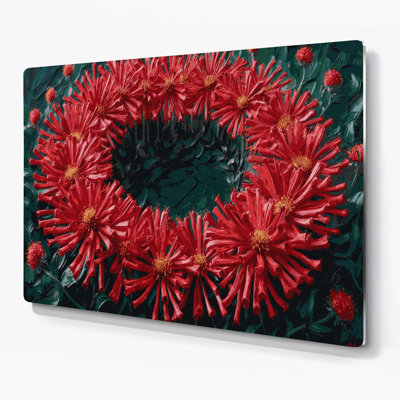 Botanical Bee Balm Blue Metal Wall Art