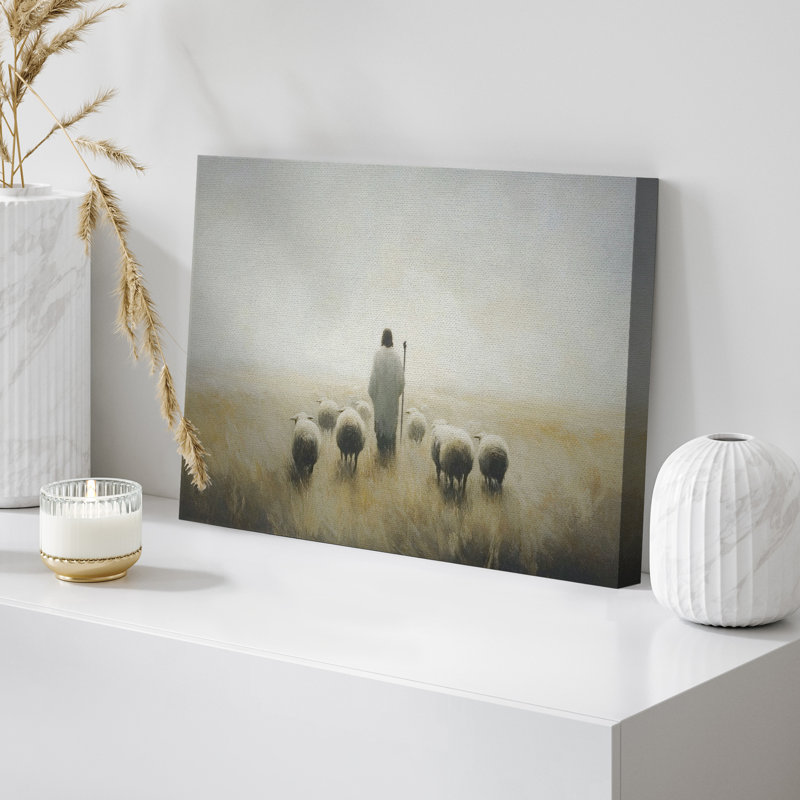 Reproduction d'art sur toile, berger, Toile tendue, Ne s’applique pas, H 32 po x l 48 po