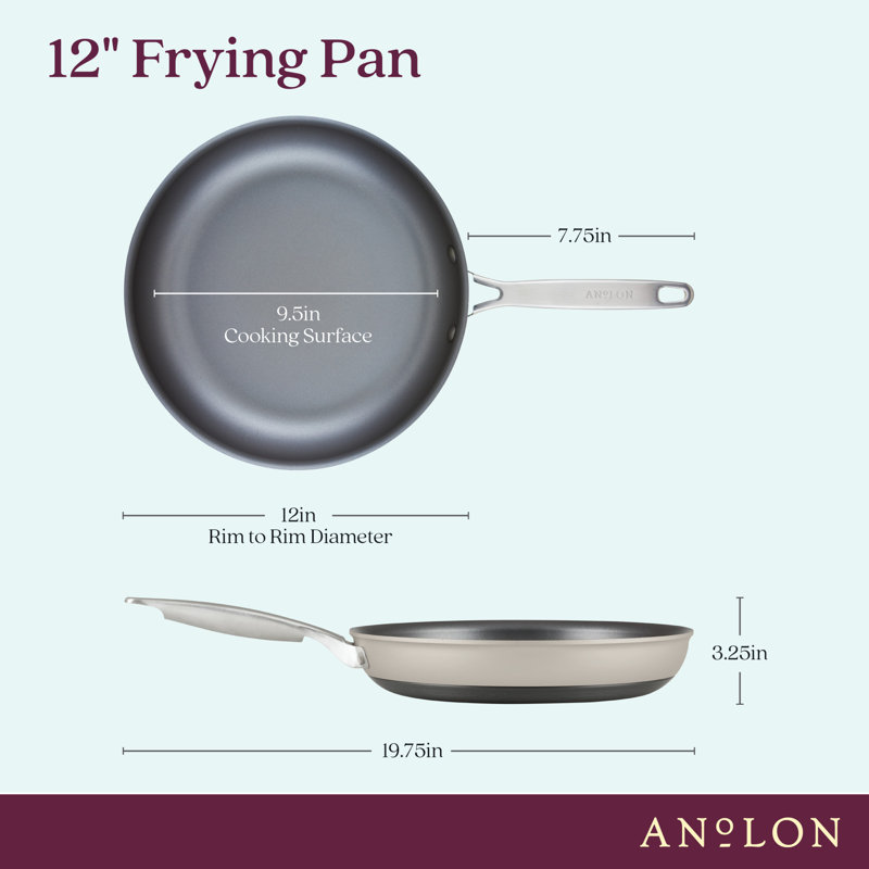Anolon Achieve Hard Anodized Nonstick Frying Pan / Skillet, Silver, 12"