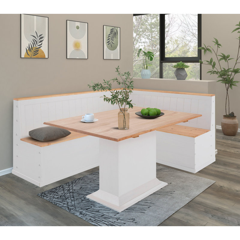 Rosa Solid Wood Dining Table, 75cm H x 90cm W x 140cm L, White