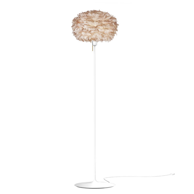 Eos 66.9'' Traditional Floor Lamp, Light Brown, White