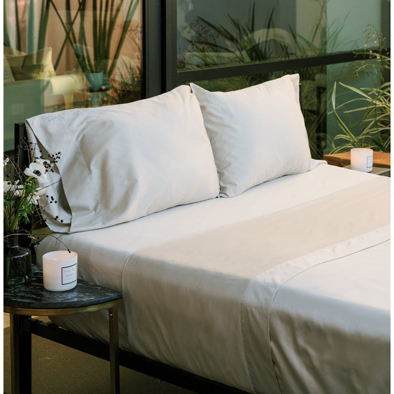 Birch King Cotton Sateen Pillowcase Set of Four