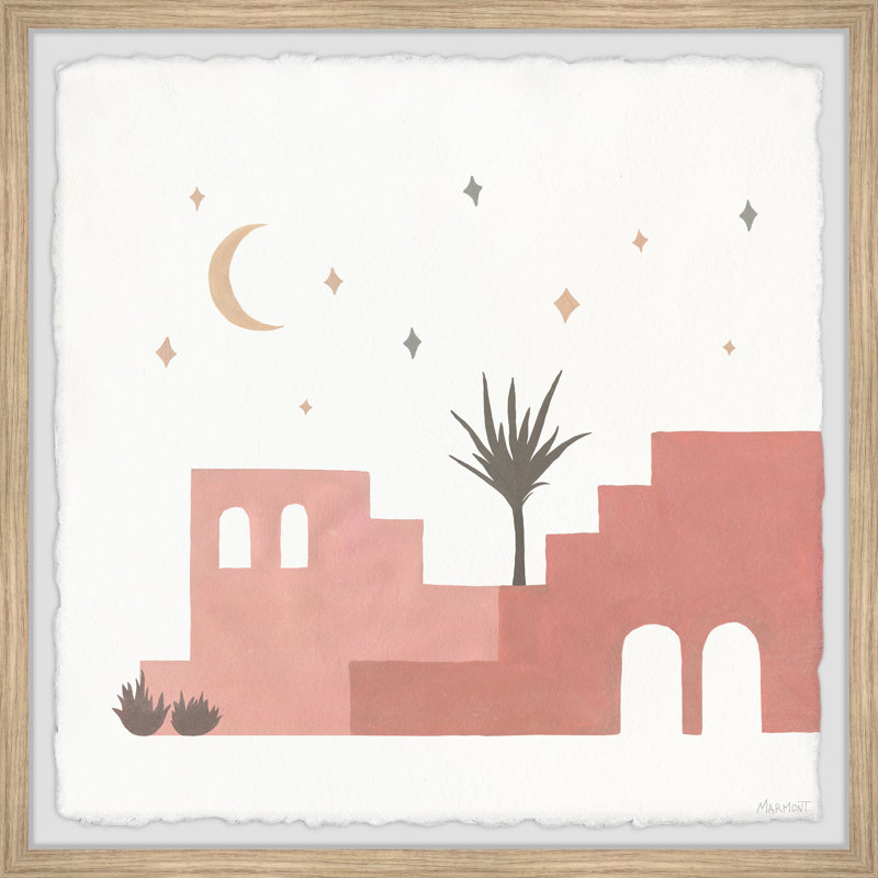 Desert Castles - Single Picture Frame Painting, 45cm H x 45cm W x 3.81cm D