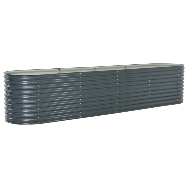 Manningtree vidaXL Garden Raised Bed Galvanized Steel, Garden Planter for Flowers and Planters, Raised Flower Bed, Weather-resistant