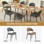 Ensemble de 2 chaises de salle à manger en polyuréthane, chaises d'appoint modernes avec coutures à oreilles, chaises de cuisine rembourrées pour petits espaces, dossier incurvé confortable avec pieds en métal noir robuste (gris)-965112960
