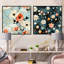 Byron - Ensemble de 2 collages carrés botaniques abstraits-101847802-101847808