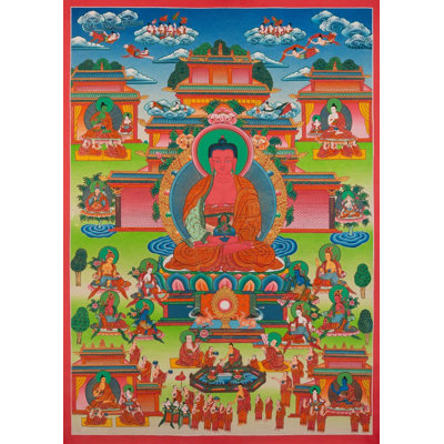 Amitabha Buddha Pure Land (Brocadeless Thangka)