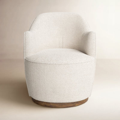 Corson Genuine Leather Swivel Barrel Chair