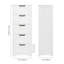 Meuble de salle de bain autoportant en bois blanc, dimensions : 80 cm (L) x 102 cm (H) x 30 cm (P), avec 10 tiroirs.