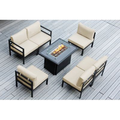 Josede 6 - Person Patio Conversation Set with Cushions