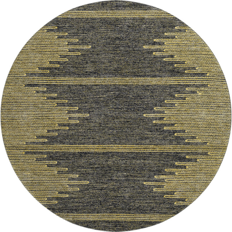 Premium Machine Washable Cerrito Graphite Rug, Round 8'