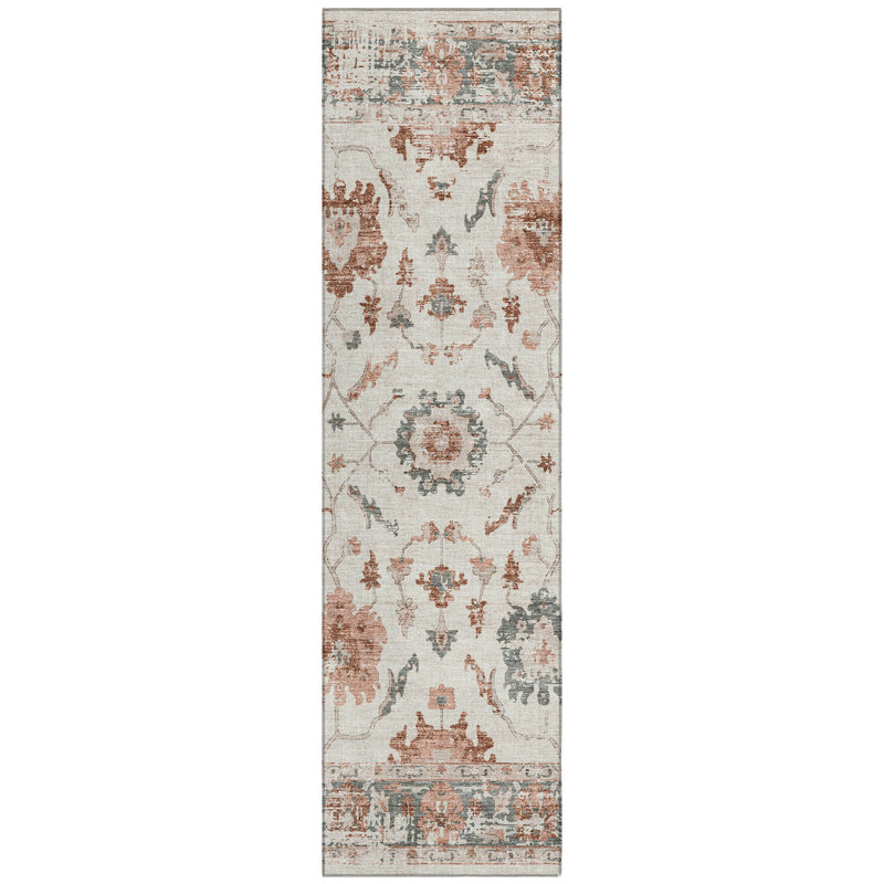Machine Washable Indoor/Outdoor Xhevrie Linen Rug, Runner 2'3" x 7'6"