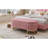 Elegant Upholstered Velvet Storage Ottoman With Button-Tufted,Storage Bench With Metal Legs For Bedroom,Living Room,Fully Assembled Except Legs,Pink-1668409272