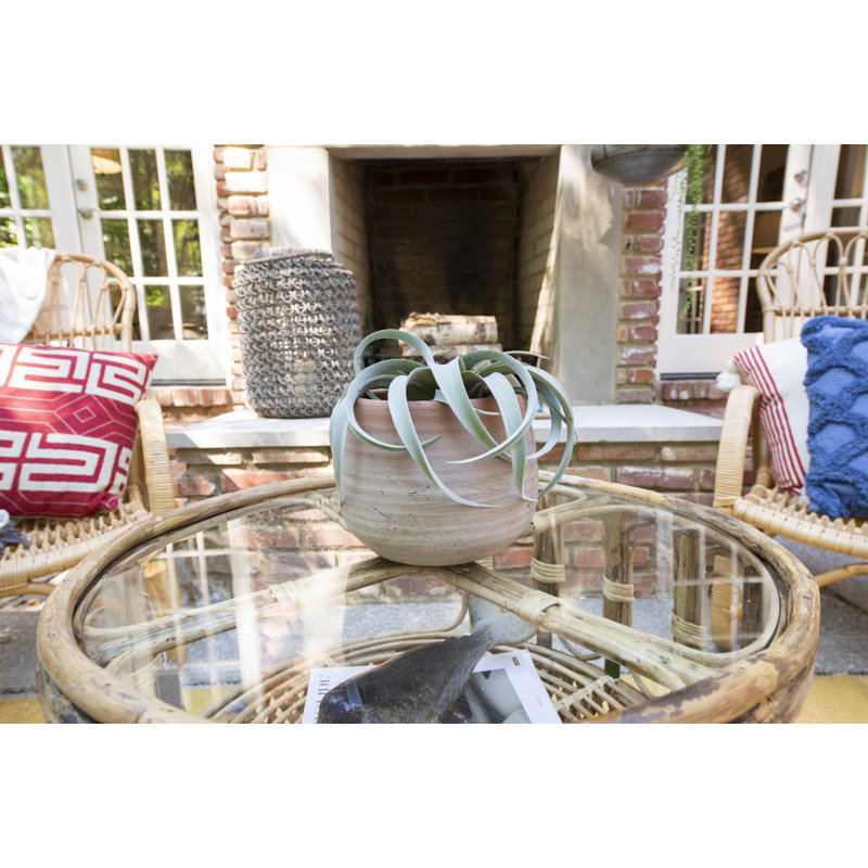 Medium washed Woven Water Hyacinth Lantern with Glass Insert Handle, 20" H x 15" W x 15" D