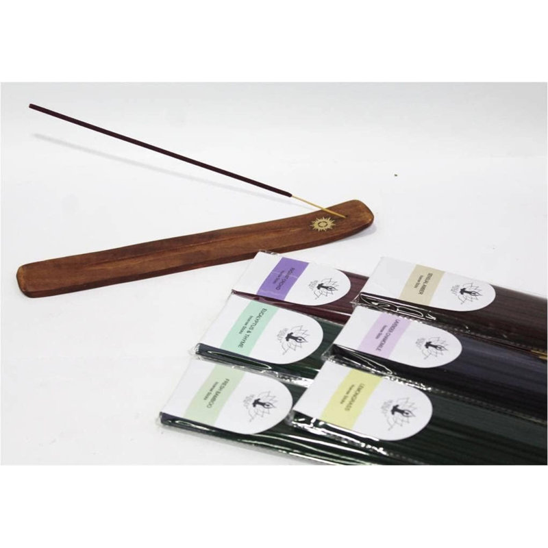 Hosley 320 bâtonnets d'encens assortis avec support eucalyptus, bambou frais, lavande, myrrhe, camomille lavande, vanille, agrume, idée de sang de dragon pour la maison, le mariage, le spa, la méditation et l'aromathérapie