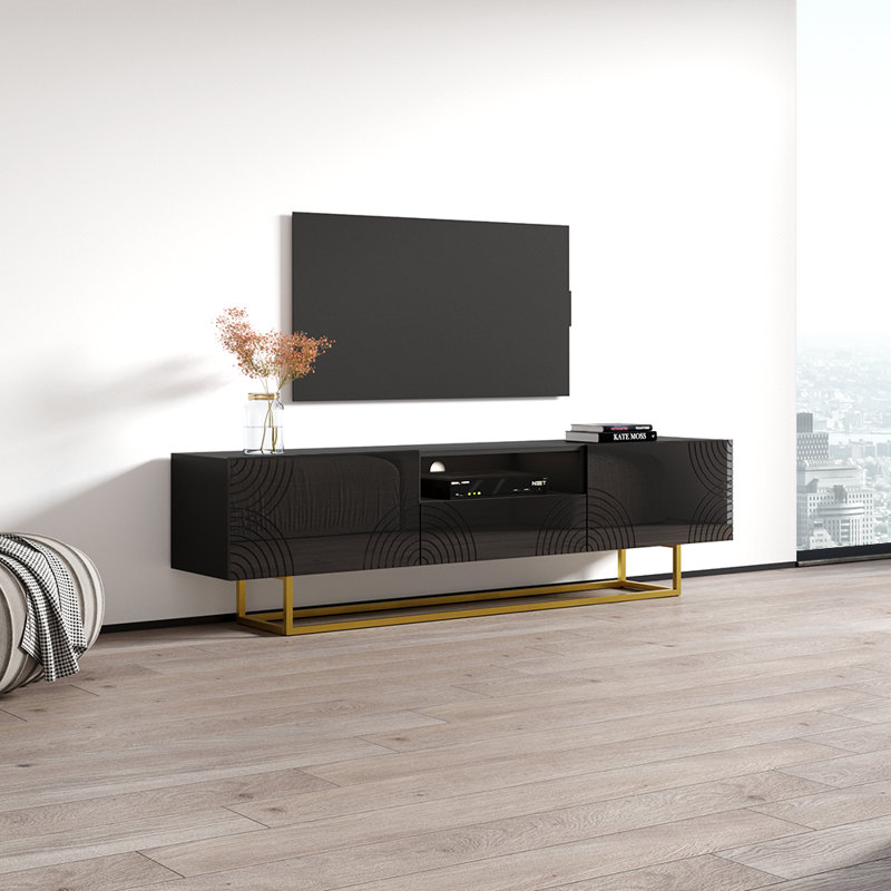 Meuble télé pour téléviseur de 75 po ou moins, Noir