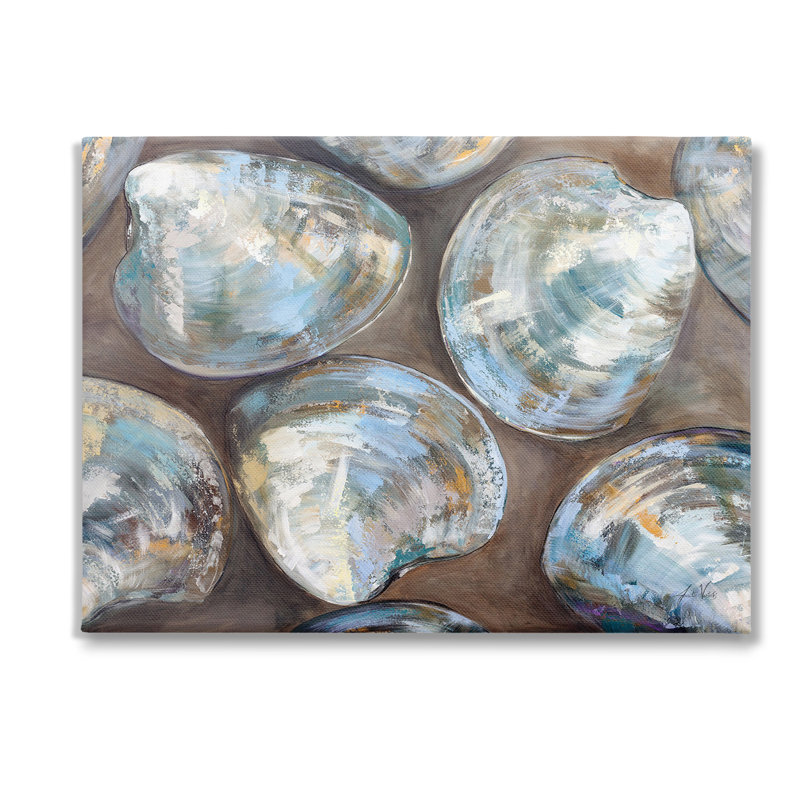 Motif de coquille de palourde, art mural par Jeanette Vertentes, H 36 po x l 48 po