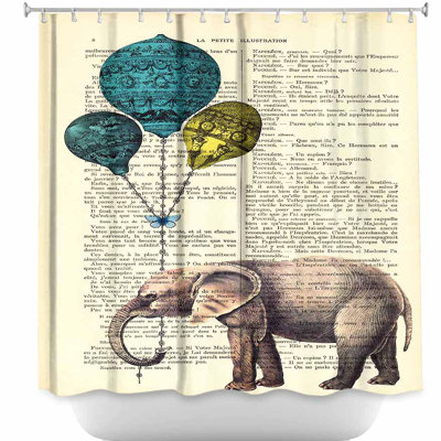 Rideau de douche simple éléphant blue
