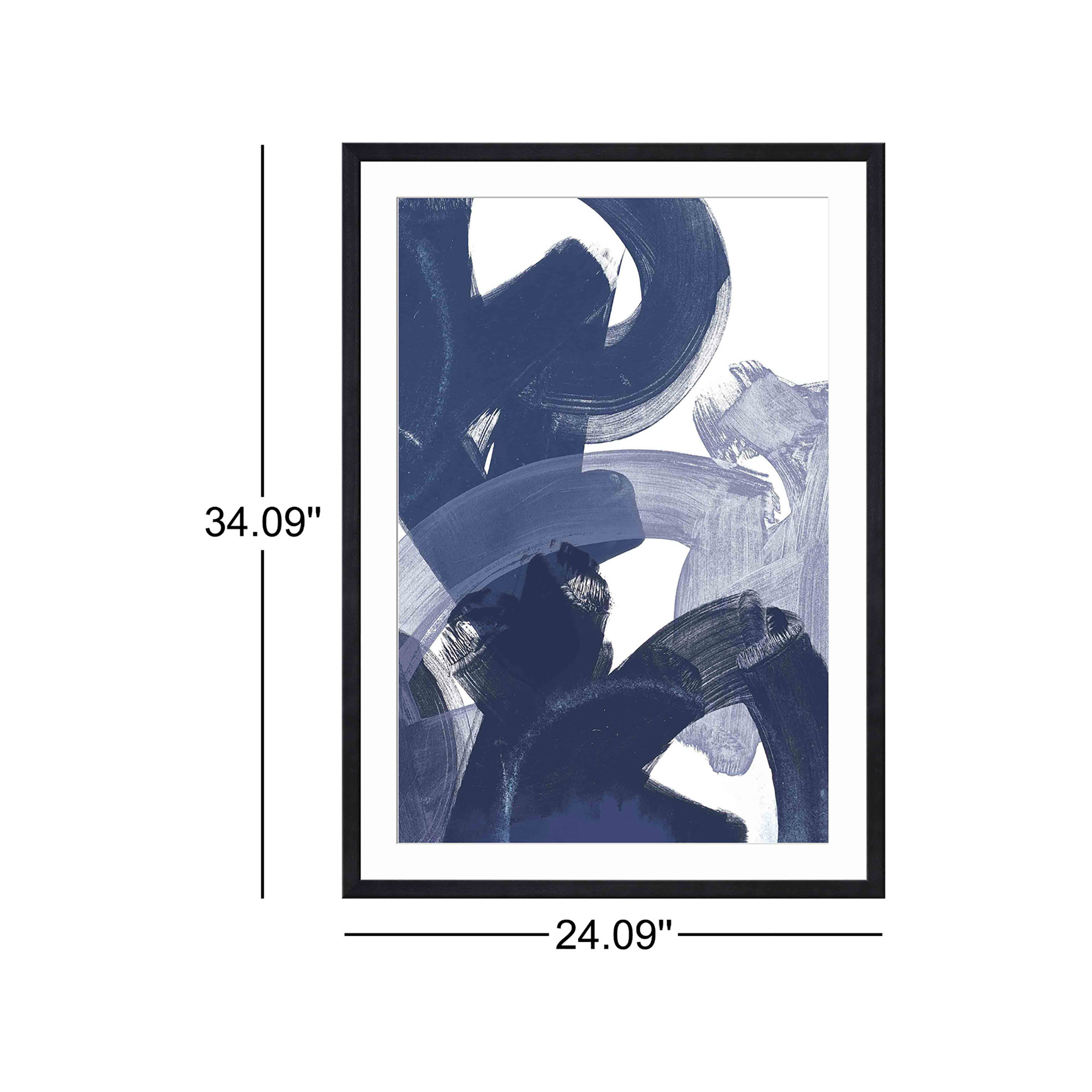 Blue On Blue I, Black, 34.09" H x 24.09" W x 1.1" D