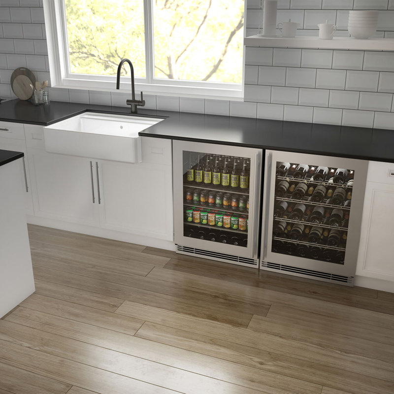 U-Line Single Zone 24'' Built-In 38 Bottle Wine Refrigerator with Reversible Door