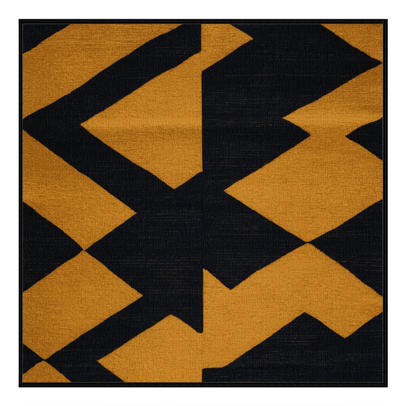 Tapis damier noir lavable à la machine, Carré 4 pi