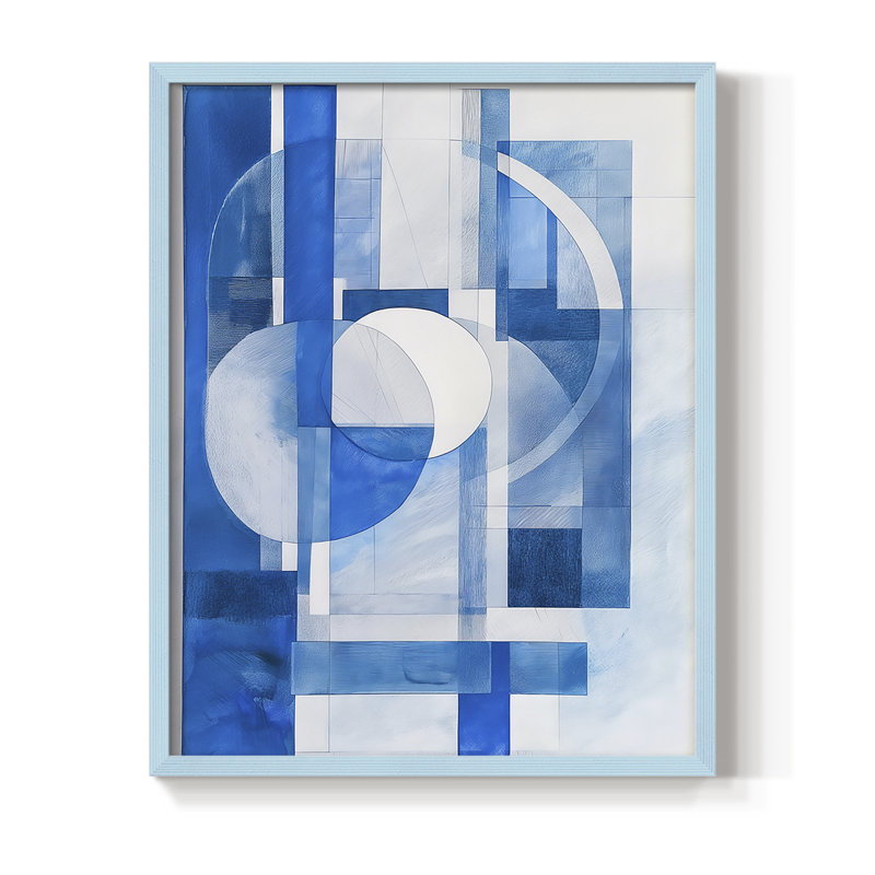ABSTRACT Series XCVI - Impression encadrée de qualité supérieure - Prêt à être accroché - Aucun clou requis, Bleu