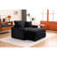 Chaise simple de conception moderne avec espace de vie confortable et amovible en velours côtelé noir