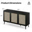 Buffet buffet avec 3 portes en rotin, console de rangement de cuisine moderne, armoire d'appoint-99397052-99397053
