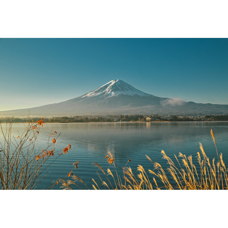 Mount Fuji And Lake Kawaguchi by Espiegle - No Frame Art Prints on Canvas, 61cm H x 91cm W