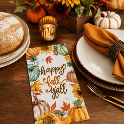 Fall Decorative Paper Napkins 3 Ply Thanksgiving Guest Napkins Harvest Disposable Hand Towels for Dinner Kitchen Holiday Party Supplies