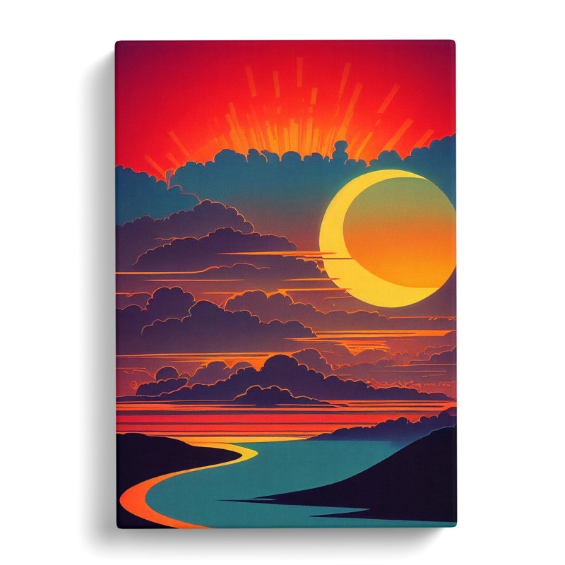 XC1022-1717X Cosmopolitan Abstract Sunset - Wrapped Canvas Print, 50cm H x 35cm W x 3cm D