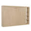 Lit double naturel avec bibliothèque et construction, pliable pour économiser de l'espace à la maison, rangement, support de matelas à lattes de bois, facile à assembler avec une construction pratique, -