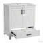 Meuble-lavabo de 30 po avec lavabo simple, portes à fermeture en douceur, tiroir, tablettes de rangement doubles-736529025
