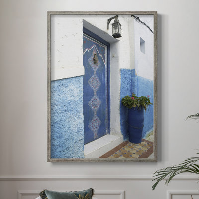 Porte marocaine, reproduction encadrée - bois massif
