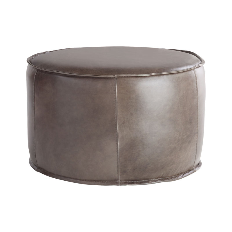 Lusso Round Leather Pouf