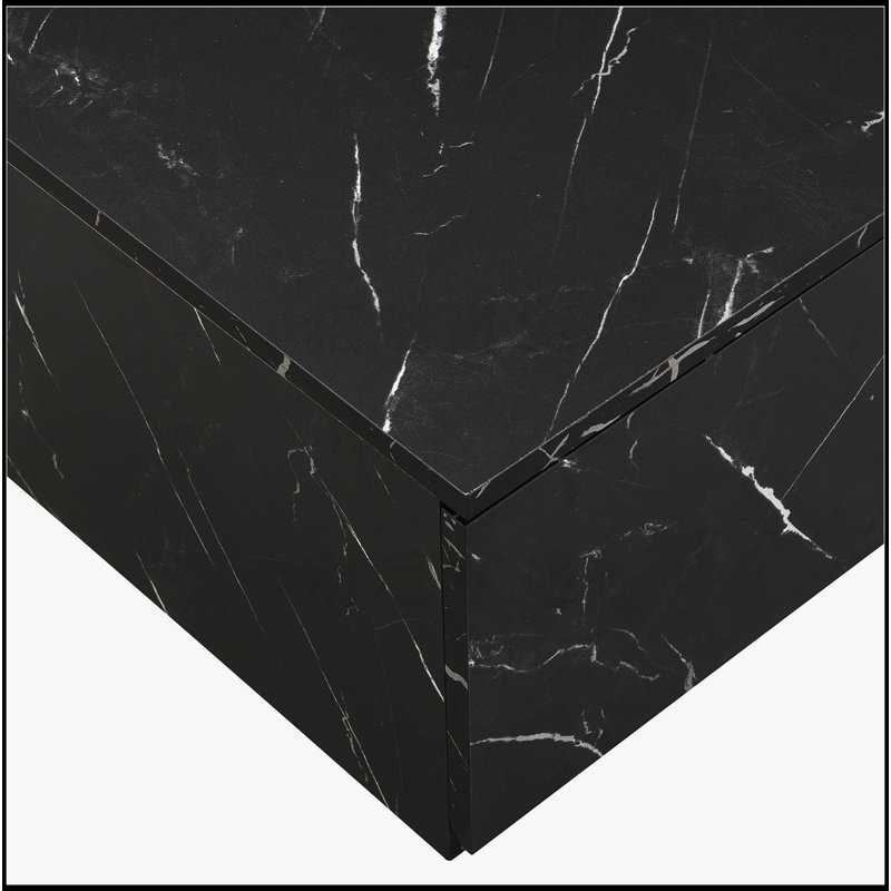 Meuble télé avec faux marbre, Noir, noir, noir, noir