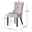 Paire de chaises de salle à manger contemporaines 2 - gris, coutures losangées, structure de pieds en bois et coutures grises-2062320033