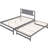 Gray Full Platform Bed With Adjustable Trundle - Functional Pine Wood Contained