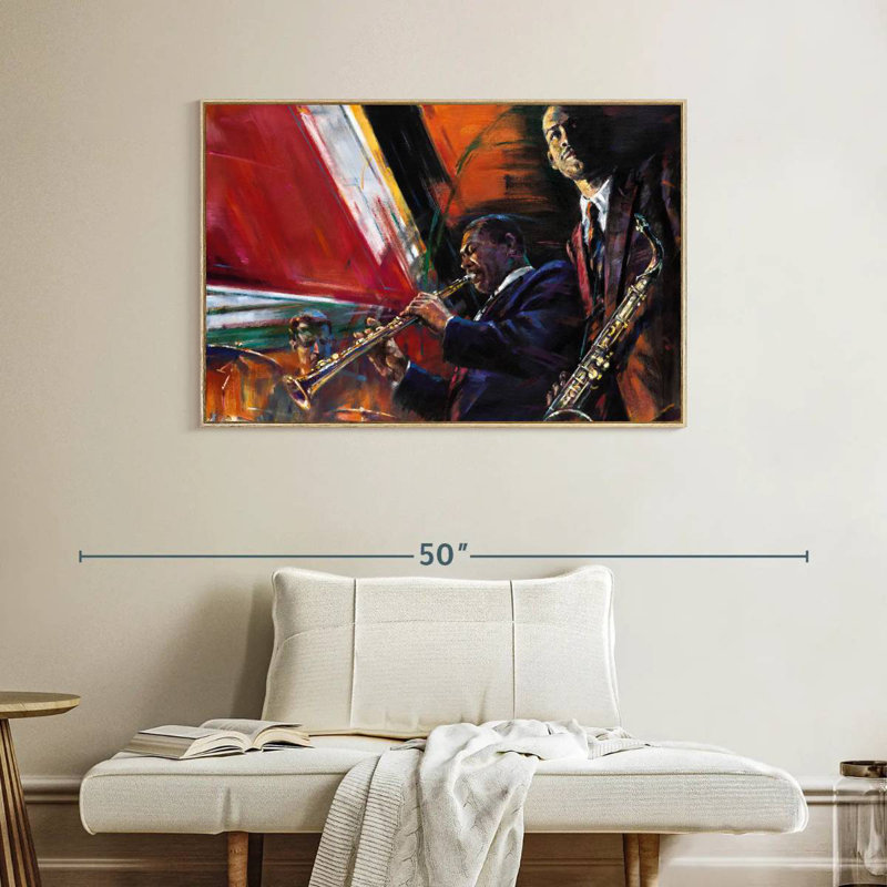 Red Hot, 40" X 27", Floating Frame Natural Wood