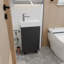 Meuble-lavabo autoportant moderne de 16 po avec lavabo en céramique haute dureté et armoire résistante à l'humidité Doveshire