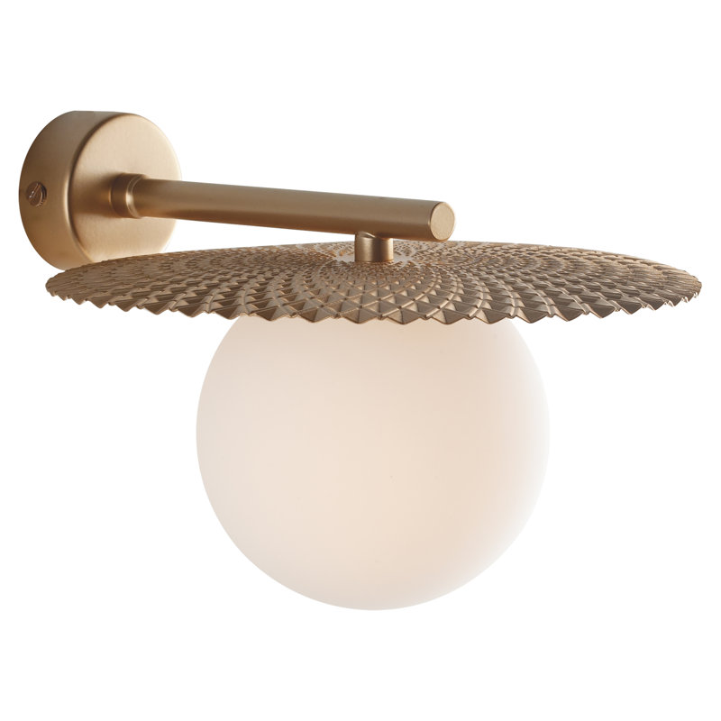 Cancia Aluminium (hammered) Flush Mounted Sconce, Golden, Golden