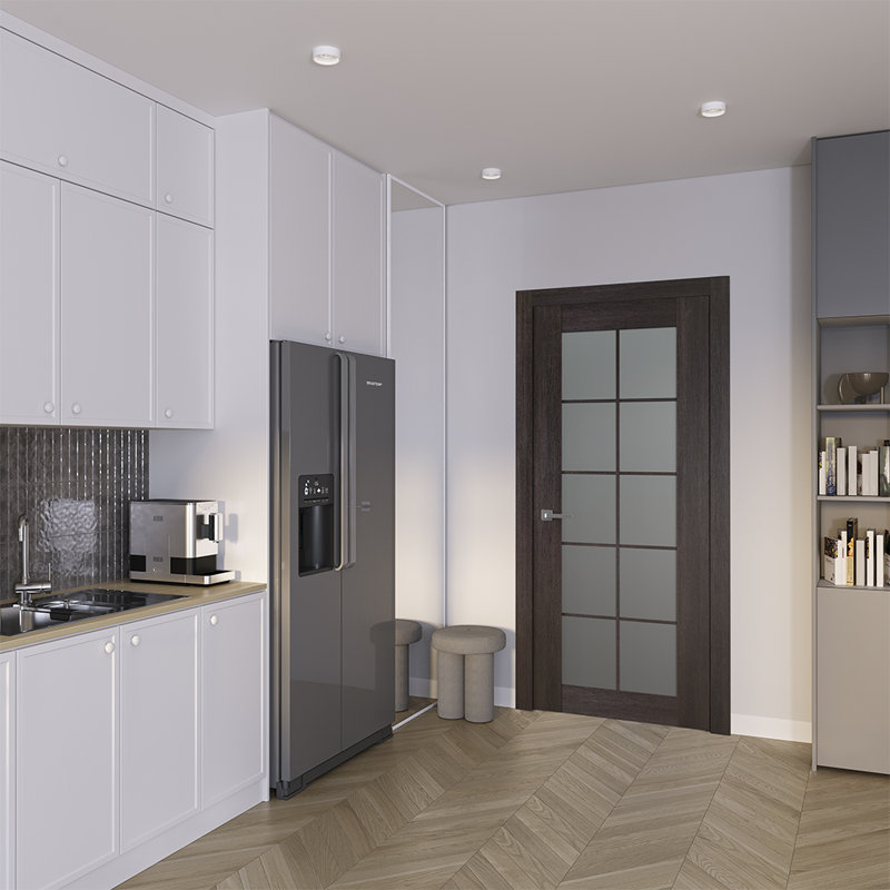 Veralinga Oak 10-Lite Frosted Glass Solid Core Interior Door