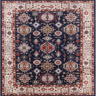 Tapis oriental bleu / beige / rouge