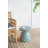D15x16" Capiz Garden Stool Small Side Tabel, Blue Accent Round End Table