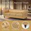 Canapé Chesterfield à accoudoirs roulés de 84,65 po, canapé en cuir de polyuréthane 3 places avec capitonnage à boutons profonds, canapé de salon classique avec structure robuste, imperméable et résistant aux taches-132685754