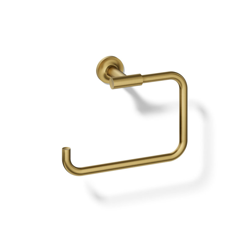 Purist Wall Mounted Towel Ring for Bathroom, Metal Bathroom Hand Towel Ring, Vibrant Brushed Moderne Brass