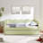 Full Size Cozy Gingham Daybed With Twin Size Trundle  No Box Spring Needed, With USB Port And Adorable Wave Shaped, Linen Fabric-678995101