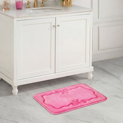 Juicy Couture Ribbon Border Memory Foam 1-Piece Bath Mat