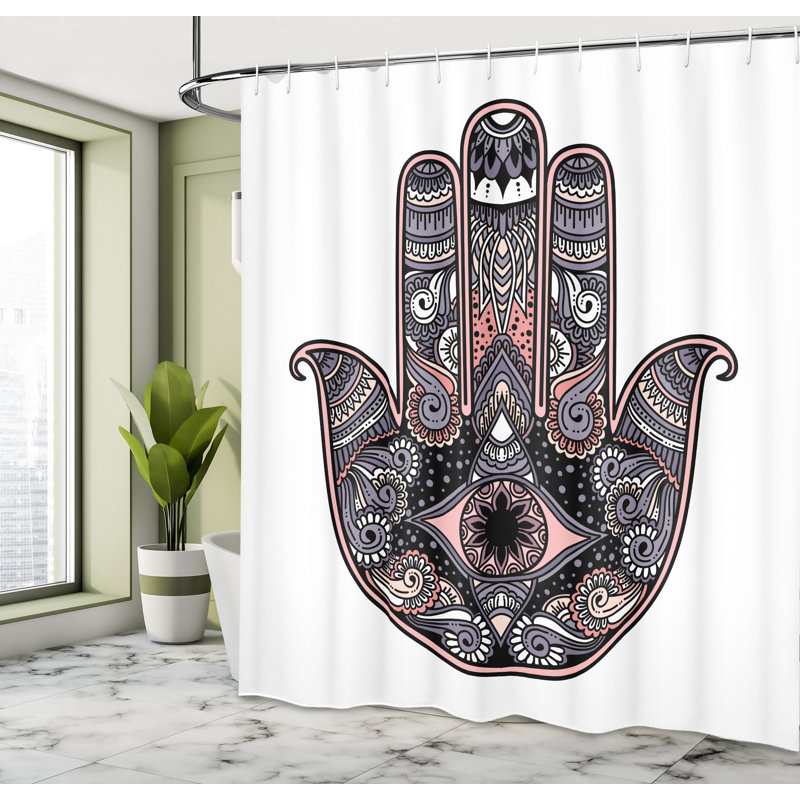 Rideau de douche avec crochets inclus, Gris foncé, H 84 po x l 69 po